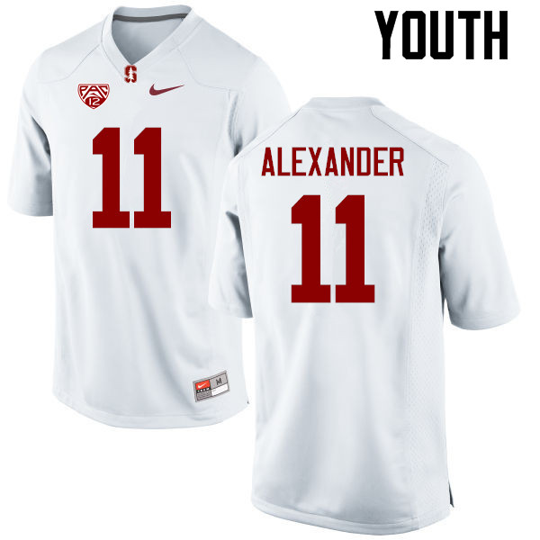Youth Stanford Cardinal #11 Terrence Alexander College Football Jerseys Sale-White